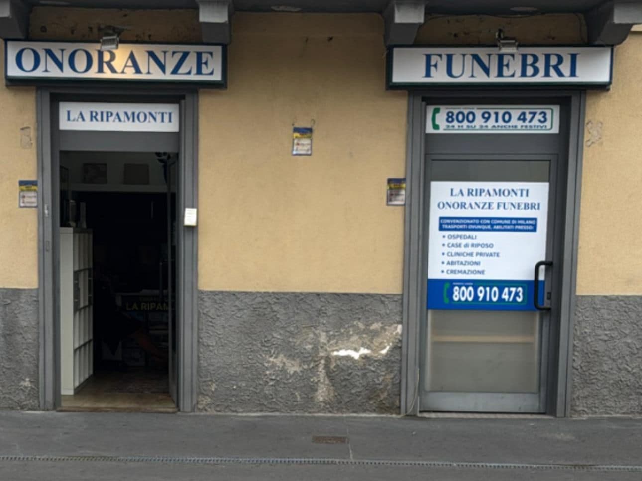 La vetrina di Onoranze La Ripamonti in Via Ripamonti 207